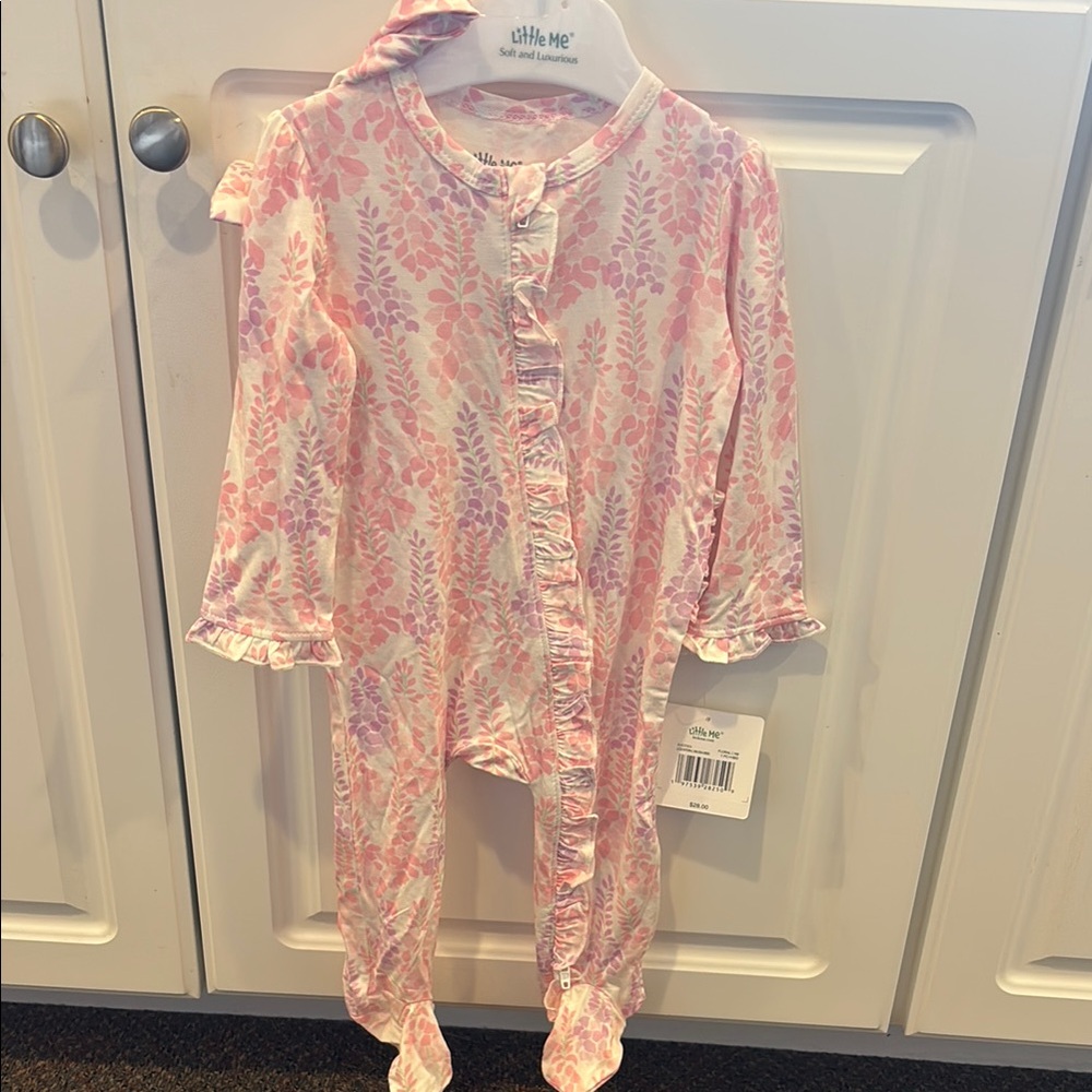 Little Me Pink Floral Print Baby Pajamas